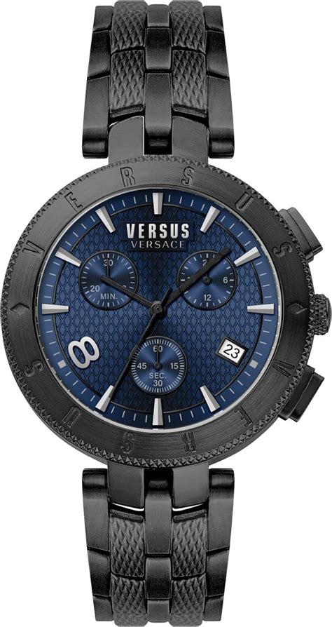 Versus Versace Mens Blue 44 mm Logo Gent Chrono Watch 